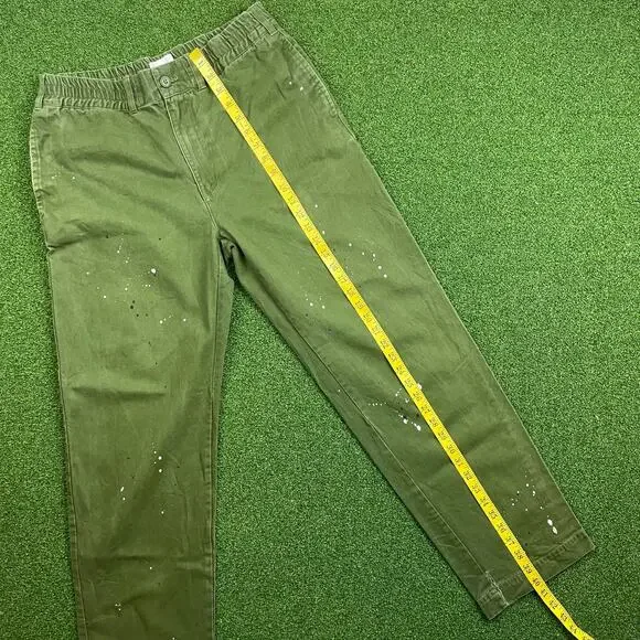 Aimé Leon Dore Olive Green Paint Splatter Elastic Waist Chino Pants Sz 30 - Picture 4 of 8